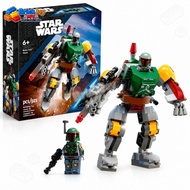 75369 Boba Fett Mecha Building Blocks Set, Sci-Fi Robot Armor Model DIY Brick Assembly Kit, Collecti