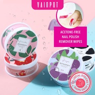 【Vainpot-SG】 Acetone-Free Nail Polish Remover Wipes - 48 pads