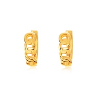 SK Jewellery SK 916 Flat Curb Chain Gold Earrings