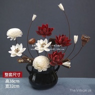 Bunga Kering Gubahan Bunga Sebenar Sejambak Lotus Pod Meja Makan Selesai Seni Bunga Cahaya Kabinet W