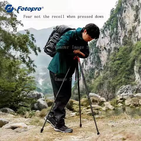 Fotopro X-AIRCROSS 4 Carbon Fiber Tripod Fast Twist Locks Converts to Monopod Professional Video Tri