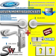ST GUCHI SGLHR-6863 LEVER MORTISE LOCKSET COMPLETE SET 60MM / 70MM THUMBTURN & KEY CYLINDRICAL LATCH