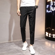 LARGE STORE Trendy Plain Narrow Version 9-point Pants Micro-elastic Pants Trendy 9-point Pants Plain
