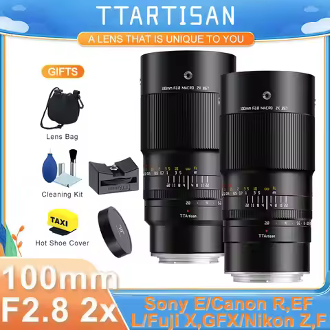 TTArtisan 100mm F2.8 2X Macro Close Full Frame Lens for Sony E FE Nikon Z Nikon F Canon R EF Leica S