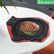 [Kloware] Grill Server Plate, Cast Iron Griddle Pan, BBQ Frying Pan, Steak Pan for Restaurant Supply Families Reunions Steak
