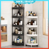 Corner Storage Trolley Rack Triangular Multi-Layer Bathroom Kitchen Multifunction Shelves with Wheel