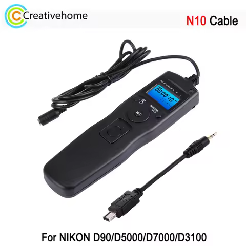 RST-7006 N10 Cable Camera Shutter Release Intervalometer Digital Time Remote Controller For NIKON D9