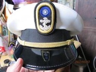 眷村--海軍士官長-軍官大盤帽-防水布-9.5成新-帽圍23吋-202203170171