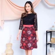 Baju Batik Wanita Modern Dress Kondangan Brukat Dress Pesta Wanita