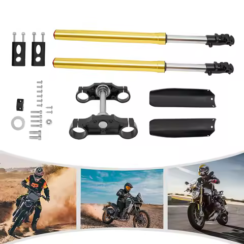 Triple Tree Fork Clamp Aluminum Alloy Shock Absorber Front Forks Shock for 110cc 125cc Pit Dirt Bike