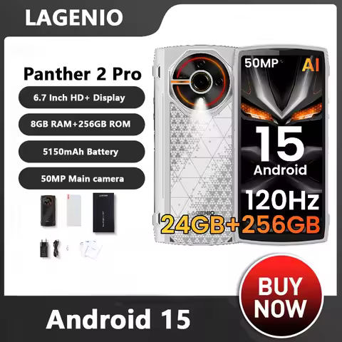LAGENIO Panther 2 Pro 4G Rugged Smartphone Android 15 8GB+256GB Mobile Phone 50MP 5150mAh 6.7 " HD U