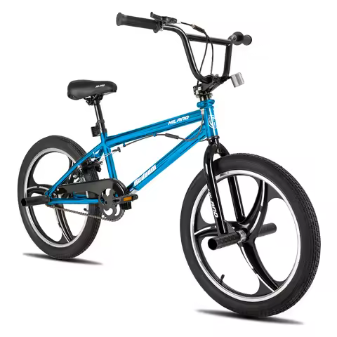 Hiland 20 Inch Kids BMX Bike for Boys Girls Ages 5-12, 360 Degree Rotor Freestyle, 4 Pegs Single Spe