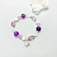 Ops Kunzite silver bracelet - 紫鋰輝石/紫水晶/螢石/銀/手鍊