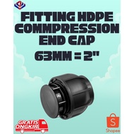 HDPE Compression End Cap Fitting 2" Inch 63mm HDPE Compression Pipe Cap/