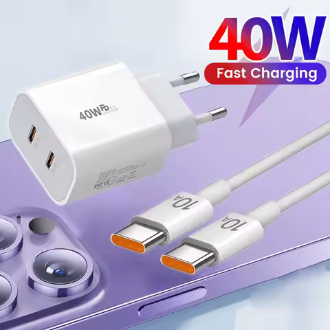 40W Dual USB C Port Fast Charger Type C Fast Charging PD Charger Power Adapter For iPhone Samsung Xi
