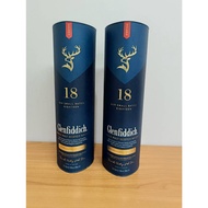 Box + Empty Bottle Glenfiddich 18 Year Old Blue Size 700ml
