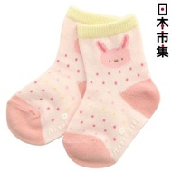 日本Anano Cafe 小兔 防滑襪仔 粉紅色 日本製 BB嬰兒 純棉短襪 (461)【市集世界 - 日本市集】