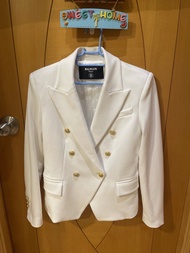 BALMAIN 白色雙排扣西裝外套