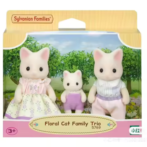 Sylvanian Families Anime Girl Figures Calico critters Furniture Set ternurines Authentic floral cat 