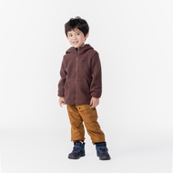 QUECHUA 2-6 歲兒童登山健行刷毛外套 MH500－深褐色