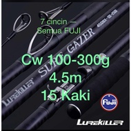 SAPTISTORE  ROD PANTAI LUREKILLER SURF GAZER 450BX 100-300g ROD PANTAI 15 KAKI - Cross Carbon SARUNG