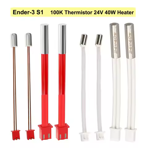 Top Quality XH2.54 24V 40W Cartridge Heater 100K Thermistor For Ender-3 S1 Hotend Temperature Sensor