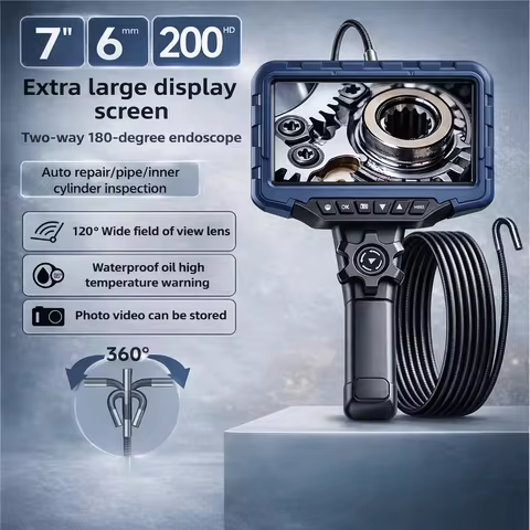 7-inch Screen 6.5/6.2/3.9MM Single/Dual Lens 1080P HD 360° Steering Endoscope HD Camera for Car Main