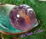 巴西出產 優質 天然 紫鈦晶球一個 連木座，又名(火焰水晶) *能增加記憶能力和改善睡眠質素/ 招財能量也非常强大 QQ - 601