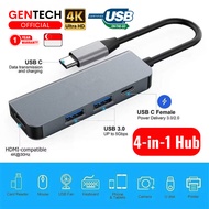 SG GENTECH 4-in-1 USB Type C Hub Adapter HDMI 4K 60Hz UHD Output, USB 3.0 OTG Port, 100W PD Fast Cha