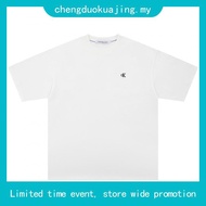 ORIGINAL Calvin Klein 100% Short sleeve shirt men Round neck man Women Loose Baju putih lelaki Summe