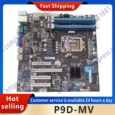 Used LGA 1150 motherboard P9D-MV DDR3 memory 32GB SATA 3 C222 USB3.0 1xPCI-E X16 ATX supports up to 