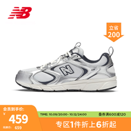 NEW BALANCE NB官方男鞋女鞋408系列舒适百搭网面透气清爽休闲运动鞋老爹鞋 灰白/银色 ML408N 41.5(脚长26cm)