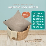 Japanese Canvas Sofa Cushion Cover - Sofa Cushion Cover - Size 40x40 cm, 50x50 cm, 60x60 cm, 70x70 c