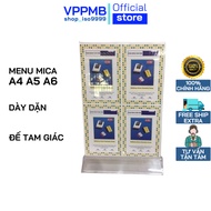 Mica menu A5,A4 HR, thick mica menu shelf