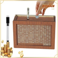 ROWANSG Piggy Bank, Reusable Crafts Money Box,  with Saving Money Goals Counter Wooden Handmade Mone