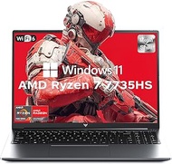 2025 Gaming Laptop, Laptop with AMD Ryzen 7 7735HS (8C/16T, Up to 4.75GHz), 16GB DDR5 512GB NVMe SSD