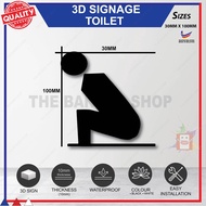 Toilet B - 3D Acrylic Signage (3MM Thickness) 3ADS011