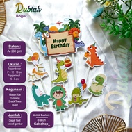 Custom Nama Foto Topper cake dino kids hiasan kue ulang tahun tumpeng buket snack tower