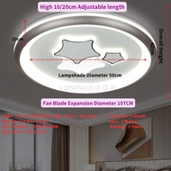 Ceiling Fan 42”LED Invisible Fan Light (87-89)6 Speed Strong Wind Mute 4 Blades Kipas Siling Lampu 8