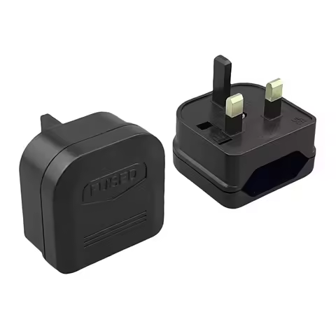 2 Pin EU Plug To UK SG MY 3 Pin Type Plug With 5A Fuse Power Socket Euro To British Singapore Travel