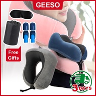 GEESO Memory Foam Headrest Pillow U-Shaped Car Neck Travel Pillow Head Rest Neck Support Bantal Lehe