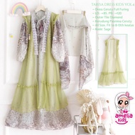 TERBARU DRESS GAMIS LEBARAN ANAK TREND 2026 TARISA VOL.4 SET DRESS INNER DAN OUTER TILLE MOTIF BUNGA