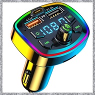 Car Bluetooth FM Transmitter Car Bluetooth MP3 Player Dual USB Car Charger with EQ Atmosphere Light