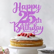 Sleyberoy Happy 25th Birthday Cake Topper-Glitter Hello 25，twenty-five/25th Birthday/25 anniversary 