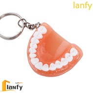 LANFY Teeth Pendant Creative Dental Accessories Upper Jaw Teeth Shape Resin Teeth Keyring