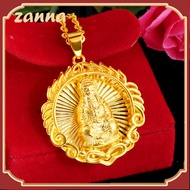 สร้อยคอ18kอิตาลีแท้ ต่างหูโซ่ห้อย ทองคำแท้ 90% สร้อยคอ Maitreya Buddha Guanyin สีทองสร้อยคอห้อยพระหล