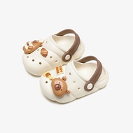 Cheerful Mario 2-8 tahun Sandal Anak Kapibara sandal baim Pembuat croissant kartun yang lucu sandal