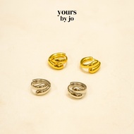 Yours by Jo S925 Sterling Silver Croissant Huggie Earrings (Silver / Gold Plated)
