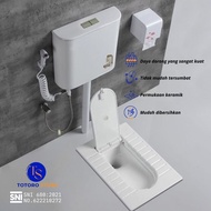 Kloset Jongkok Dengan Penutup Kloset + Watertank Hemat air Design Modern dan Anti karat