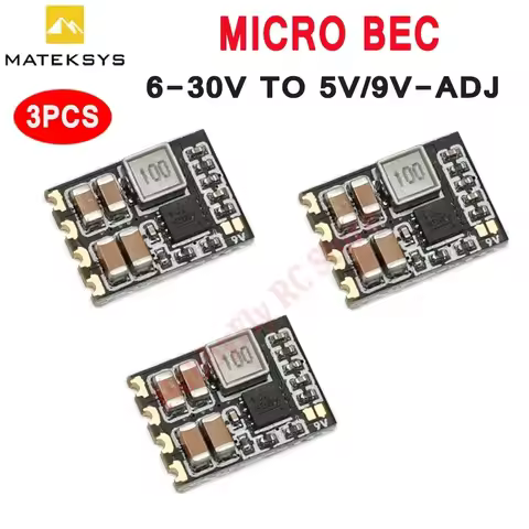 3pcs Matek Systems Micro BEC 6-30V To 5V / 9V-ADJ Step-down Regulator For RC Models Spare Part DIY A